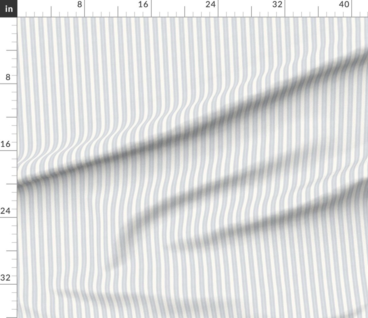 Various Fabrics by the Yard or Fat Quarter Blue Gray Stripe Neutral Small Scale French Ticking Classic Timeless Custom Printed Fabric by Spoonflower